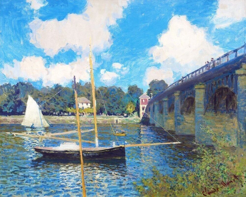 Kit ricamo punto croce fai da te - Il Pont d'Argenteuil - Monet