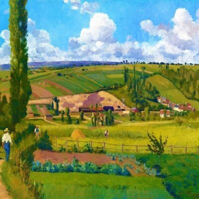DIY-Kreuzstich-Stickset – Landschaft mit Pâtis – Camille Pissarro