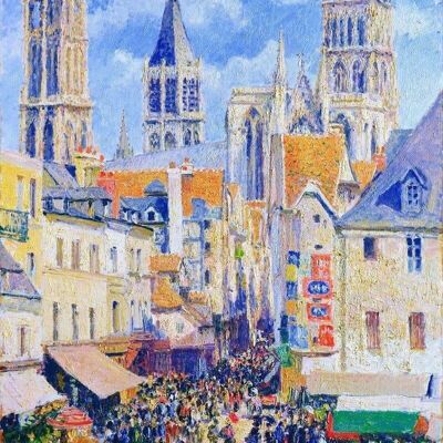 Kit ricamo punto croce fai da te - Rue de l'Épicerie, Rouen - Camille Pissarro