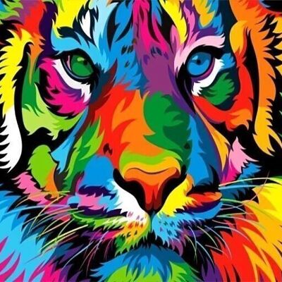 DIY-Kreuzstich-Stickset – Pop-Art-Tiger