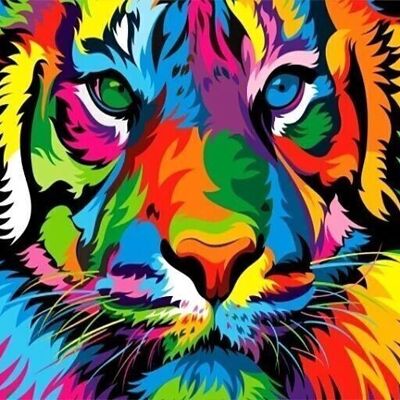 DIY Cross Stitch Embroidery Kit - Pop Art Tiger