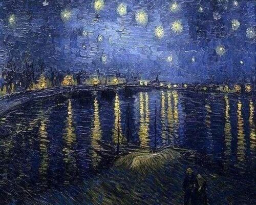 Kit de Broderie Point de Croix DIY - Van Gogh Nuit Etoilée sur le Rhone