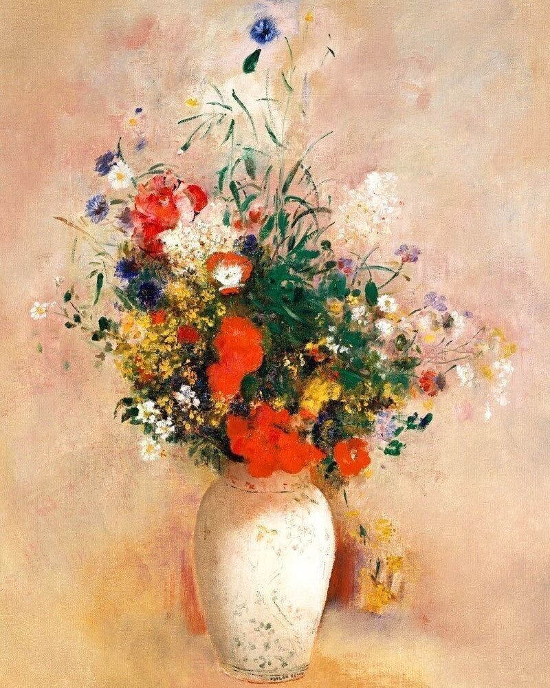 Kit ricamo punto croce fai da te - Vaso di fiori - Odilon Redon