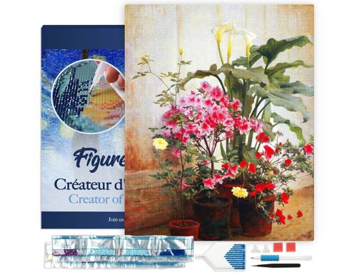 Kit de Broderie Diamant 5D - Diamond Painting DIY Côté d'une serre - George Cochran lambdin 40x50cm toile tendue sur châssis