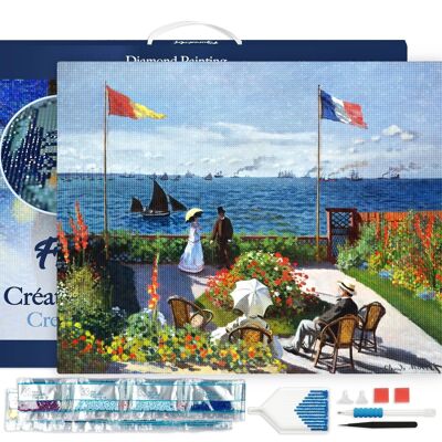 Ginfonr 5D Diamond Painting Kit: Luna E Torre Di Parigi - Quadro Diamante 30x40 Cm, Paesaggio Cielo Con Trapani Rotondi