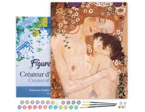 Peinture par Numéro Kit DIY - Mère et enfant de klimt - toile tendue sur châssis en bois