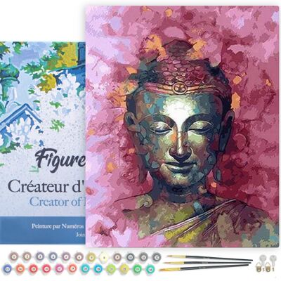 Paint by Number DIY Kit - Precious Buddha - stretched canvas on wooden frame