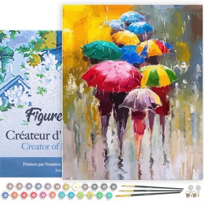 Paint by Number DIY Kit - Umbrella Farandoles 2 - stretched canvas on wooden frame