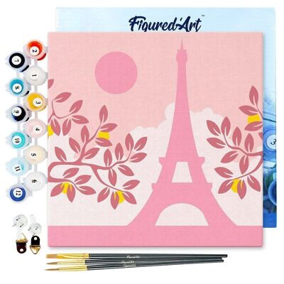 Mini Painting by Numbers - DIY Kit 20x20cm with frame Paris in the Sun