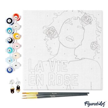 Mini Peinture par Numéros - Kit DIY 20x20cm avec cadre La Vie en Rose 4