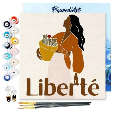 Mini Peinture par Numéros - Kit DIY 20x20cm avec cadre Liberté