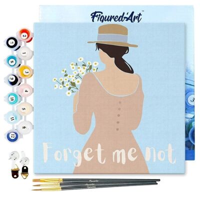 Mini Peinture par Numéros - Kit DIY 20x20cm avec cadre Forget me not