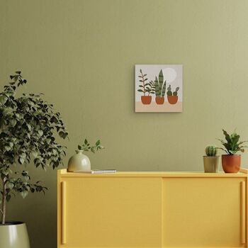 Mini Peinture par Numéros - Kit DIY 20x20cm avec cadre Plantes grasses 2