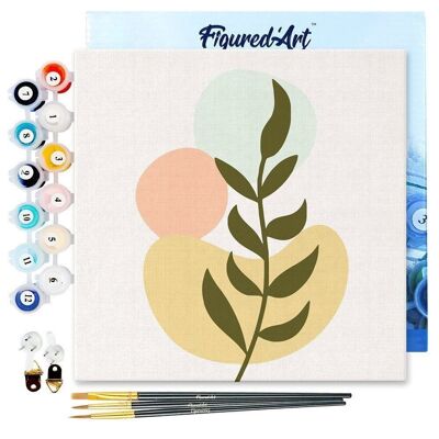 Mini Painting by Numbers - DIY Kit 20x20cm with Plant frame