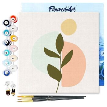 Mini Peinture par Numéros - Kit DIY 20x20cm avec cadre Plante 3 1