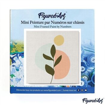 Mini Peinture par Numéros - Kit DIY 20x20cm avec cadre Plante 3 3