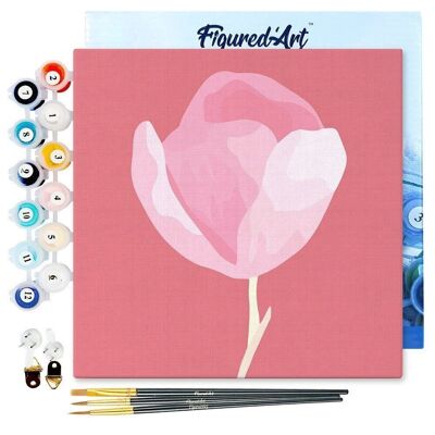 Mini Painting by Numbers - DIY Kit 20x20cm with Tulip Frame on Stem