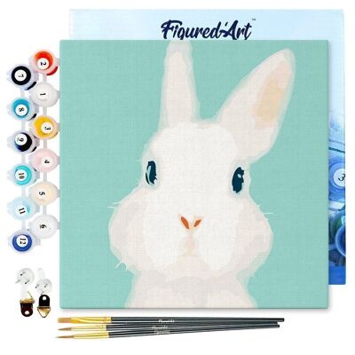 Mini Painting by Numbers - DIY Kit 20x20cm with frame White Rabbit
