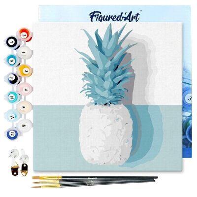 Mini Peinture par Numéros - Kit DIY 20x20cm avec cadre Ananas