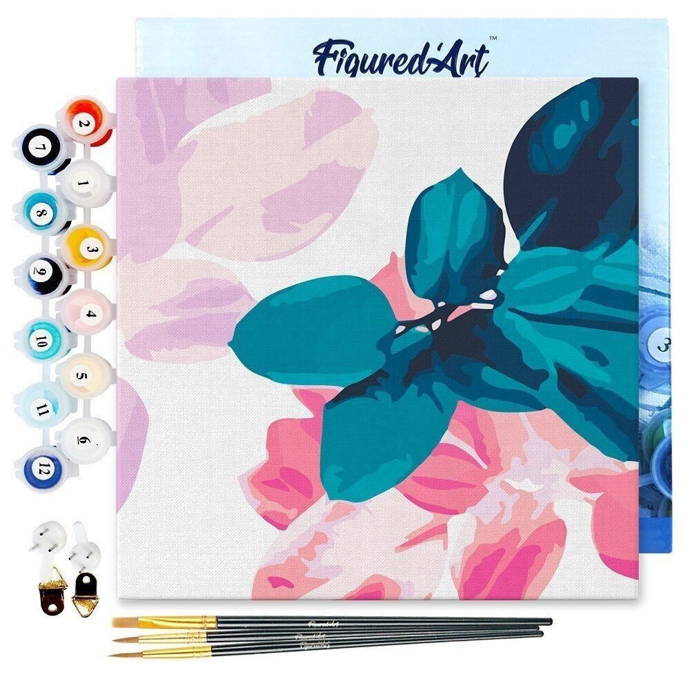 Mini dipinto con i numeri - Kit fai da te 20x20 cm con cornice Foliage 2