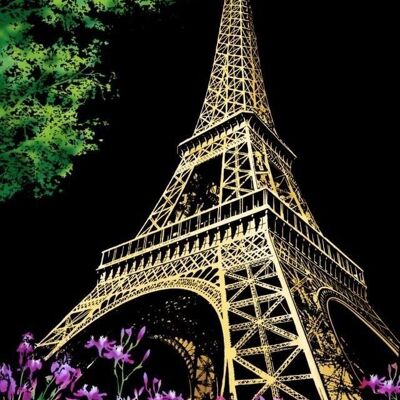 Kit per pittura da grattare fai da te - Torre Eiffel a Parigi
