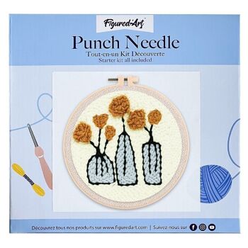 Kit Punch Needle DIY Fleurs et Vases 1