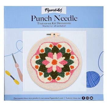 Kit Punch Needle DIY Couronne de Fleurs 1