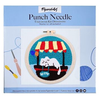 Kit Punch Needle DIY Chat endormi 1