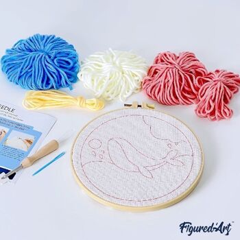 Kit Punch Needle DIY Chat dans son couffin 5