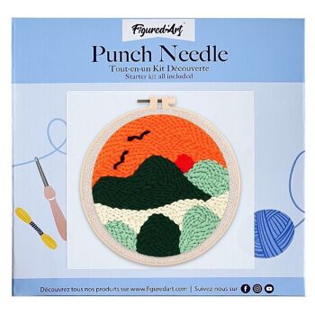 Kit Punch Needle DIY Paysage au Coucher du Soleil 1