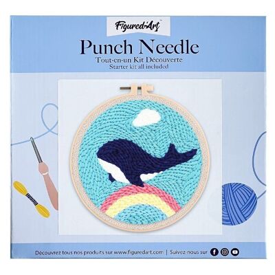 Kit Punch Needle DIY La Baleine bleue