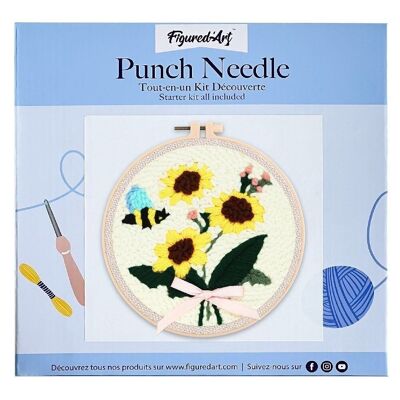 DIY Punch Needle Kit Flowers and Bee