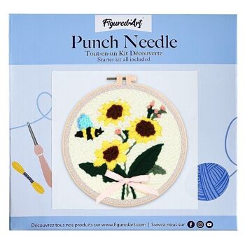Kit Punch Needle DIY Fleurs et Abeille 1