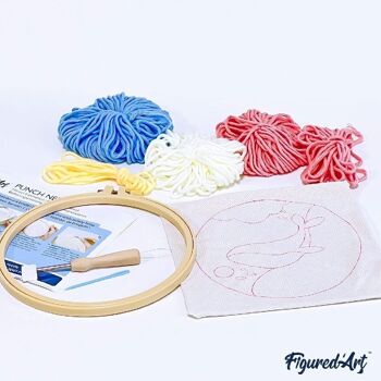 Kit Punch Needle DIY Baleine bleue et Fillette 4
