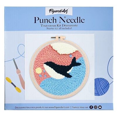 DIY Punch Needle Kit Hübscher Blauwal