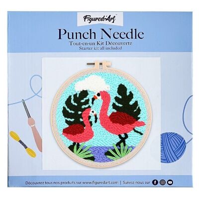 DIY Punch Needle Kit Couple of Flamingos