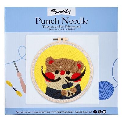 DIY Punch Needle Kit Katze mit großen Schnurrhaaren