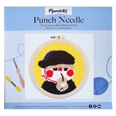 DIY Punch Needle Kit Little boy drinking