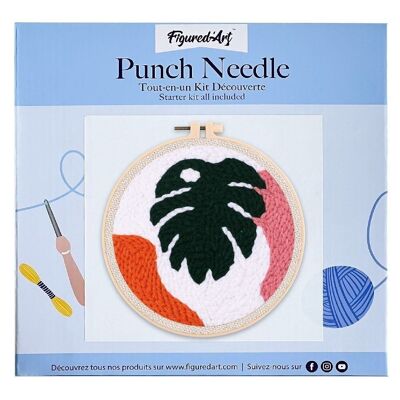 DIY Punch Needle Kit Large Green Leaf