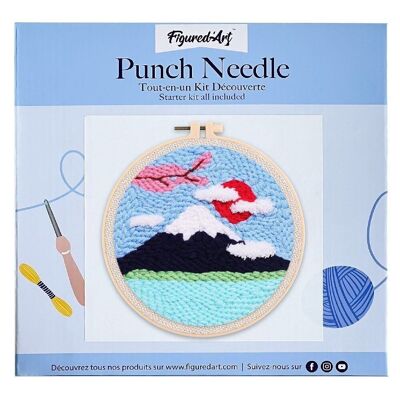 DIY Punch Needle Kit Mount Fuji und Kirschbaum