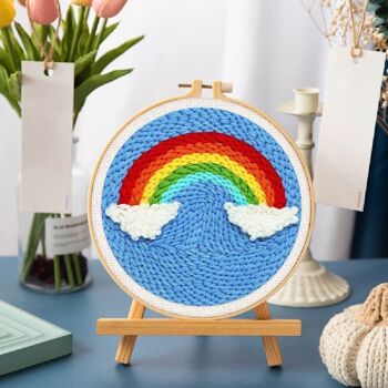 Kit Punch Needle DIY Arc en ciel et Nuages 3