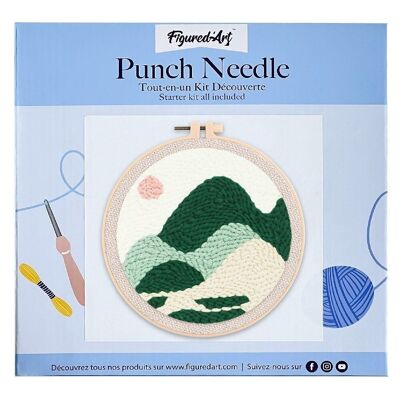 Kit Punch Needle DIY Dégradé de Montagnes