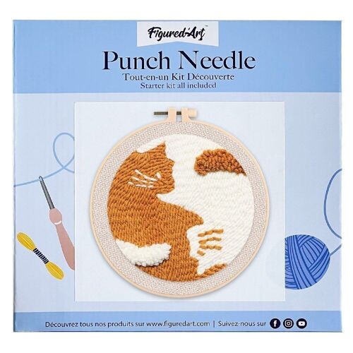 Kit Punch Needle DIY Chat abstrait