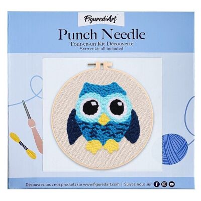 DIY Punch Needle Kit Blue Owl