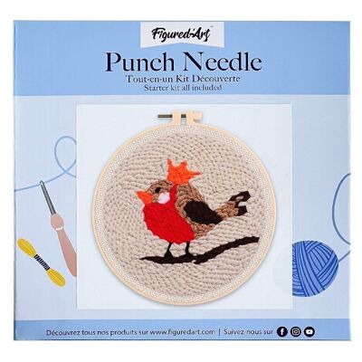 Kit Punch Needle DIY Oiseau Rouge-gorge