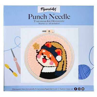 DIY Punch Needle Kit Mädchen mit Perlenohrring
