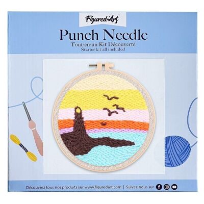 Kit Punch Needle DIY Phare et Coucher de Soleil