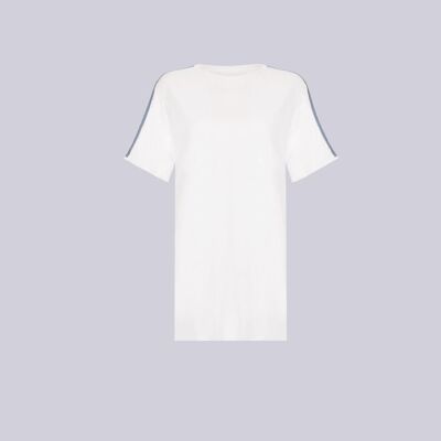 T-shirt oversize con alghe bianche