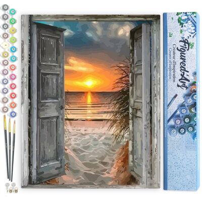 Paint by Number DIY Kit - Door to the Sea - Rolled Canvas