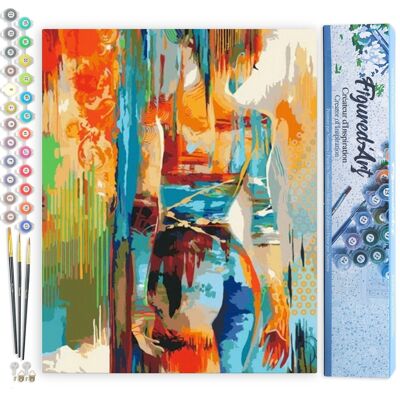 Kit de bricolaje de pintura por número - Belleza en colores - Lienzo enrollado